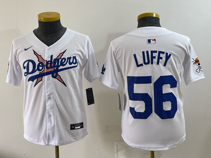 Youth Los Angeles Dodgers #56 Luffy white Game 2026 Nike MLB Jersey 0727001->youth mlb jersey->Youth Jersey